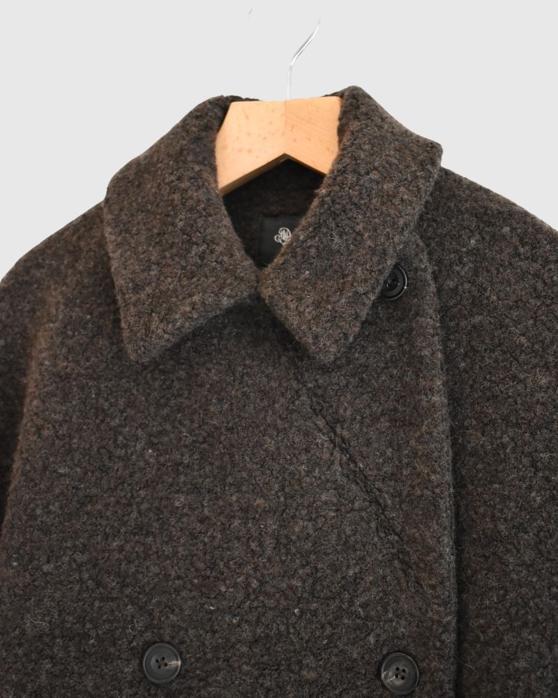 DOUBLE OVER COAT in DarkBrown