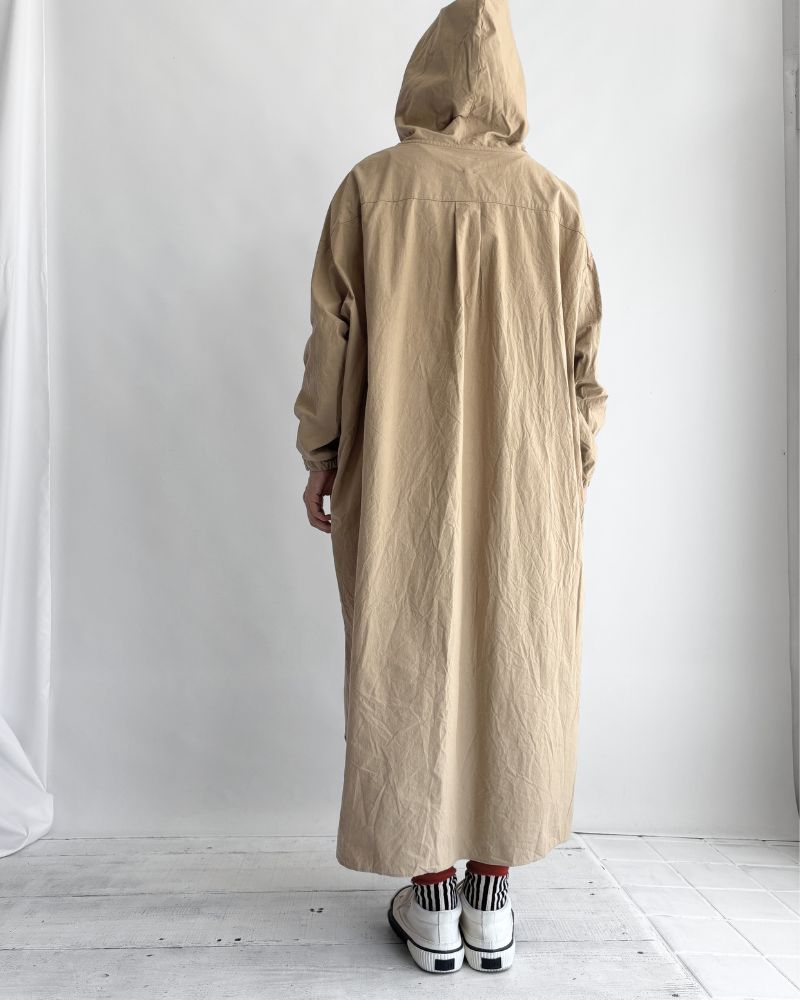 Hooded Coat Dress in Beige