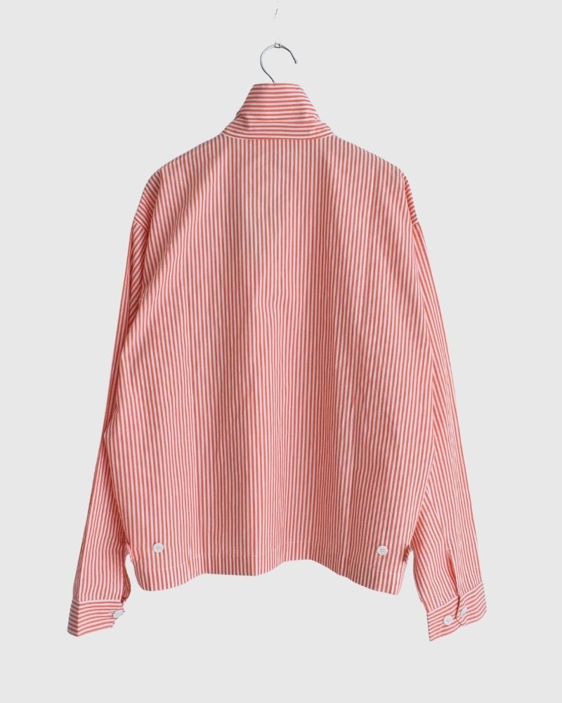 POPLIN STRIPE DRIZZLER JACKET in OrangeStripe