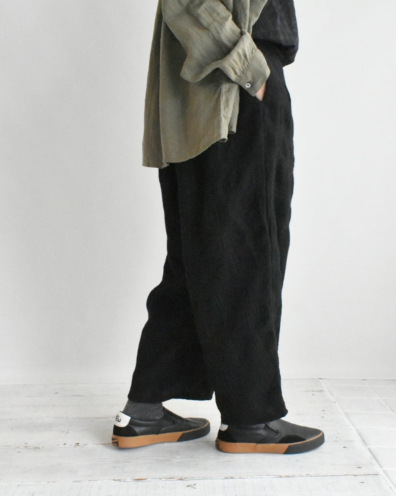 Wool Check Pants in Black