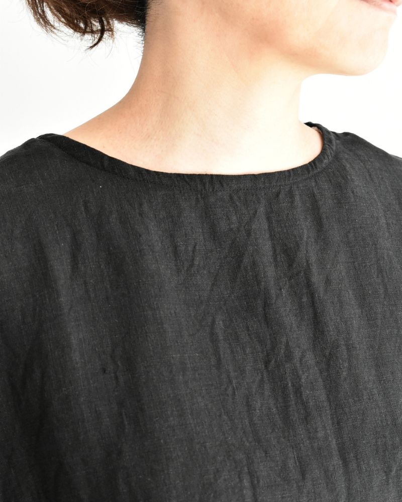 French Linen Pullover in Black