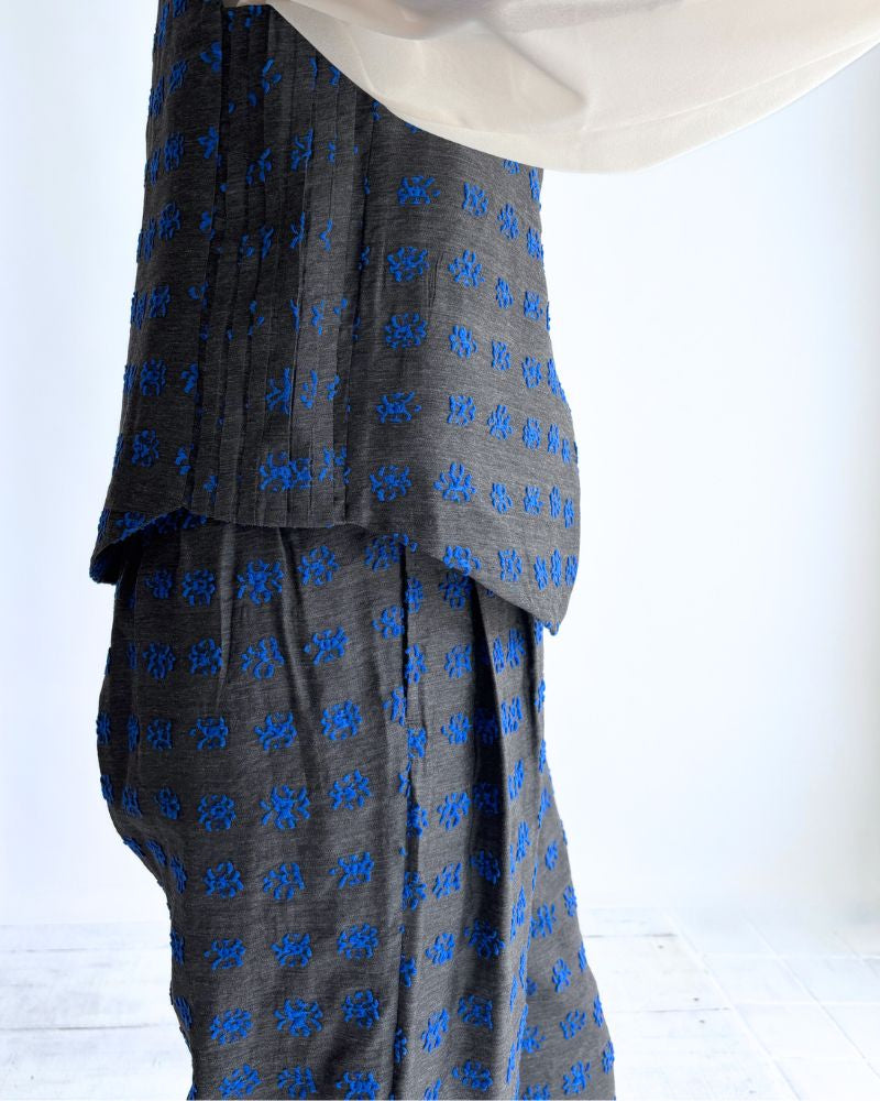 Jacquard Asymmetry Vest in Charcoal