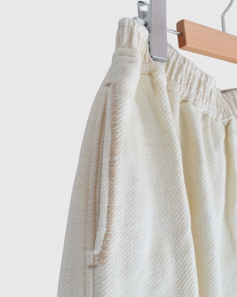 TEORI washed twill loose tapered pants in OffWhite