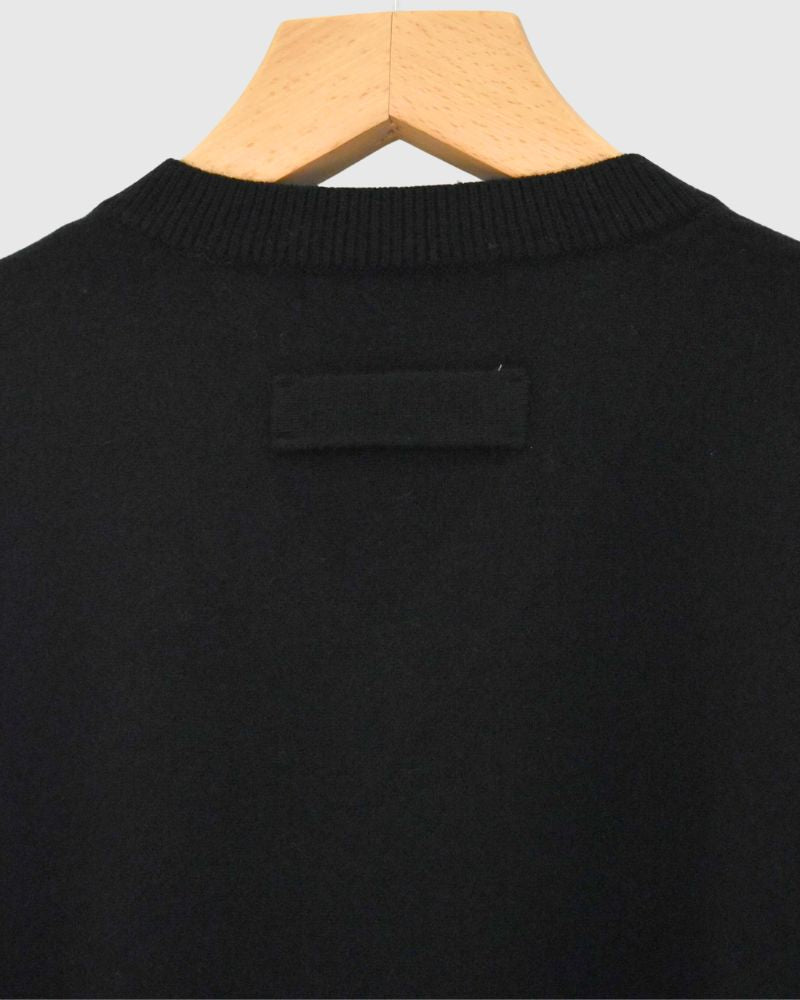 GINNY V-neck knit pullover in Black