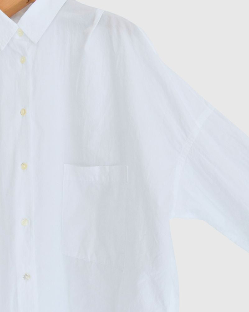 Tuck Cocoon Shirt in White