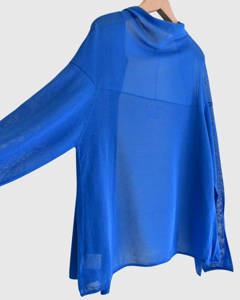 Modal knit cache-coeur in Blue