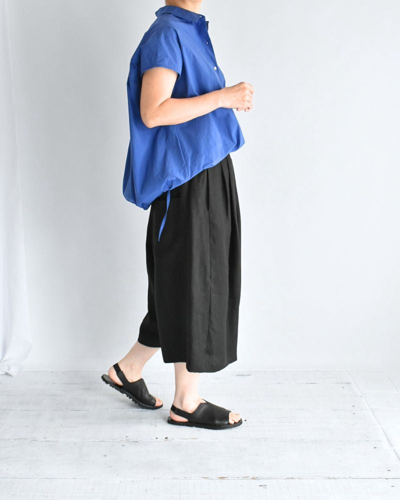 Sarrouel Wide Short Length Pants in Black