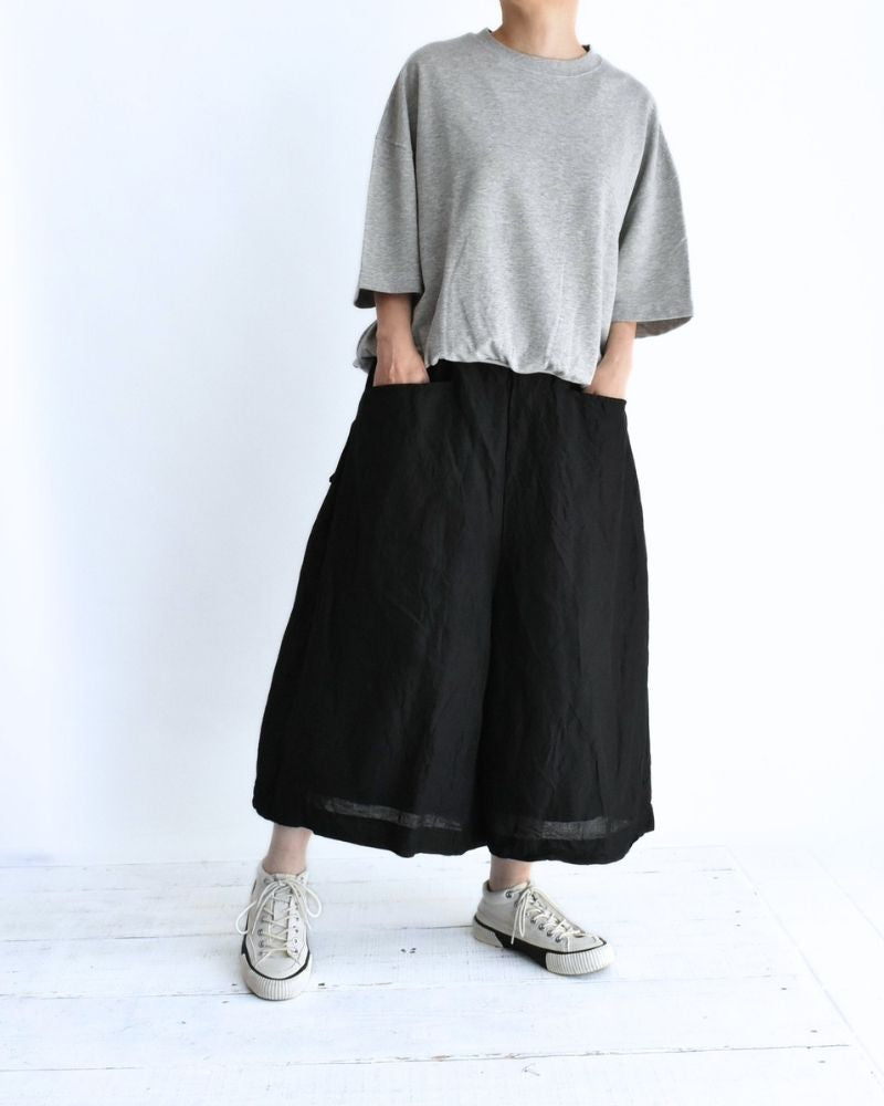 Handwoven Selvedge Cotton Linen Pants in Black