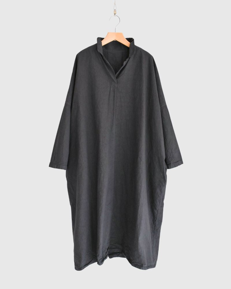 Cotton wide silhouette dress in Gray