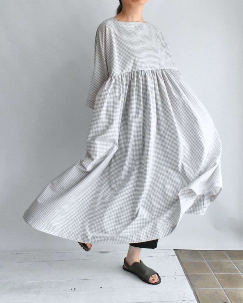 Ruffle Dress in GrayGingham