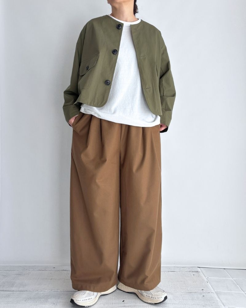 Tuck design pants 'REDI' in BrownBeige