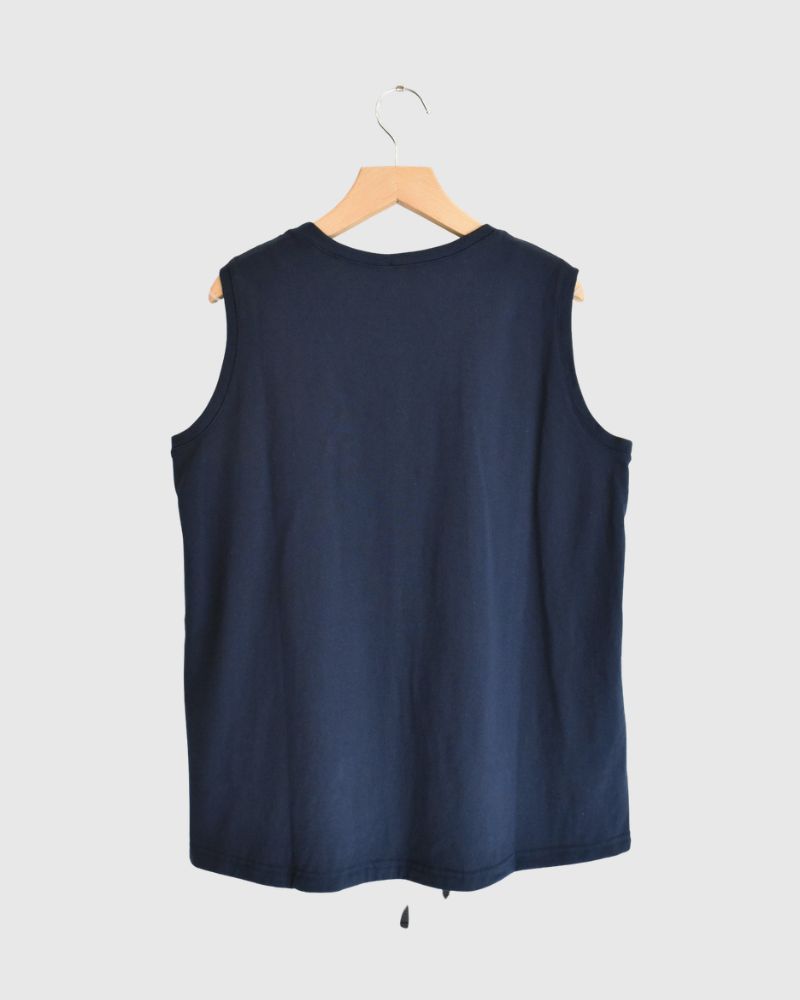 Sleeveless Drawstring T-shirt Navy