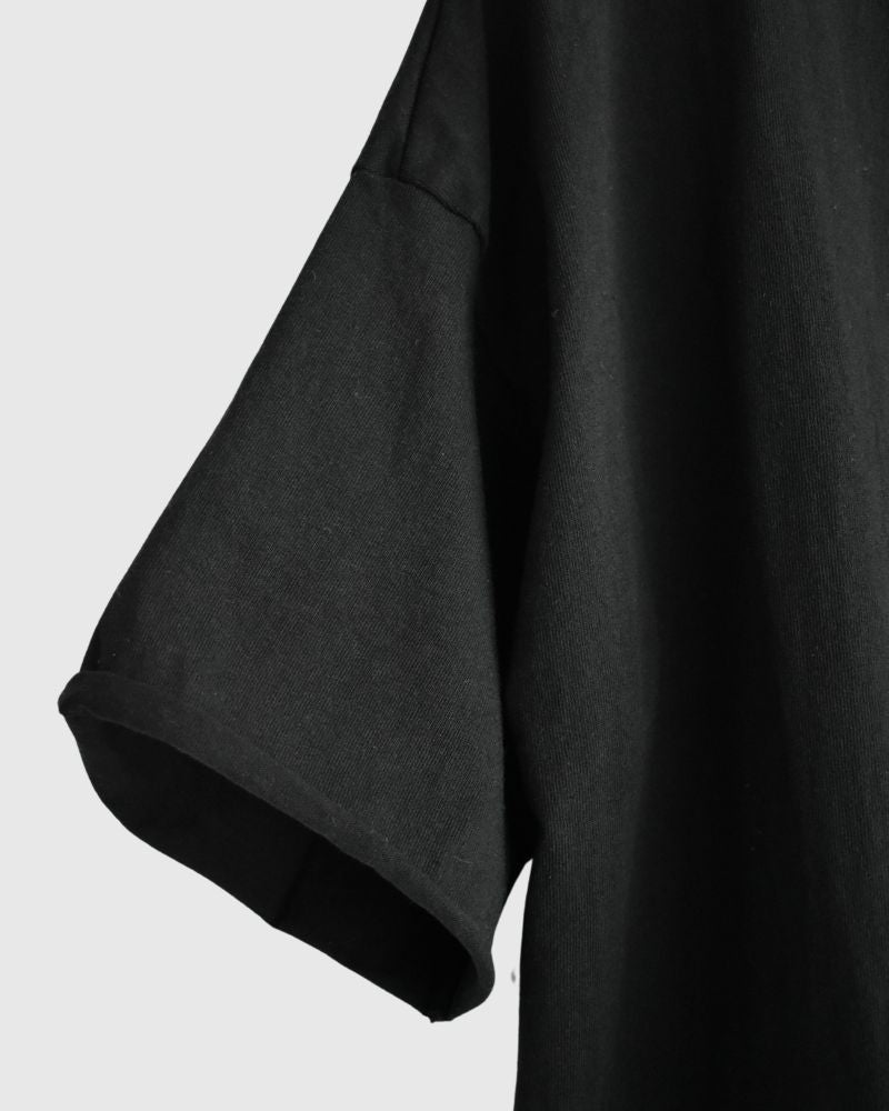 Cutoff Drawstring Tee in Black
