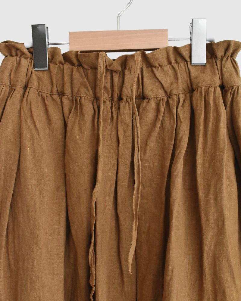 French Linen Skirt in Camel