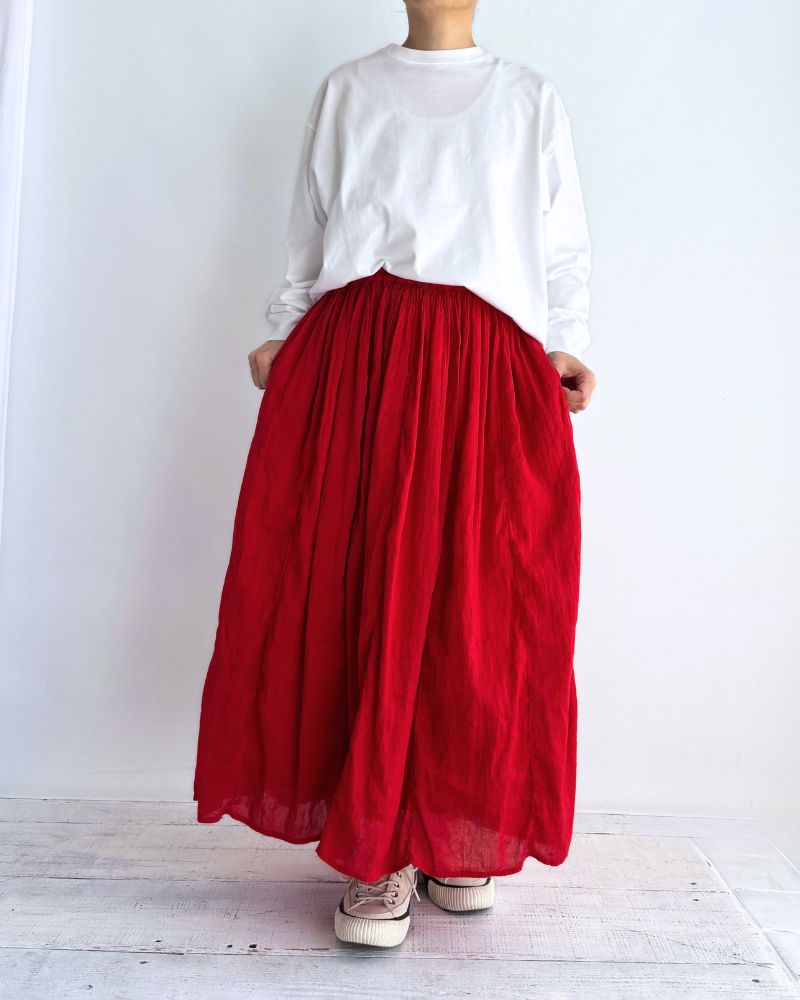 GATHERED SKIRT in DeepRed