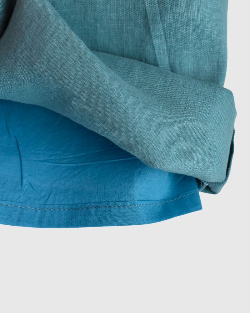 Colored Linen Pants in Turquoise