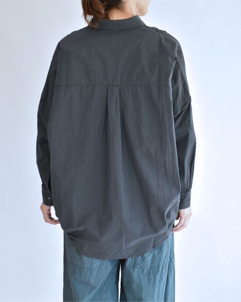 Tuck Cocoon Shirt in Gray