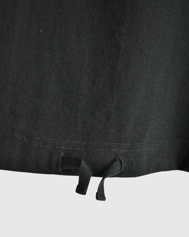 Cutoff Drawstring Tee in Black