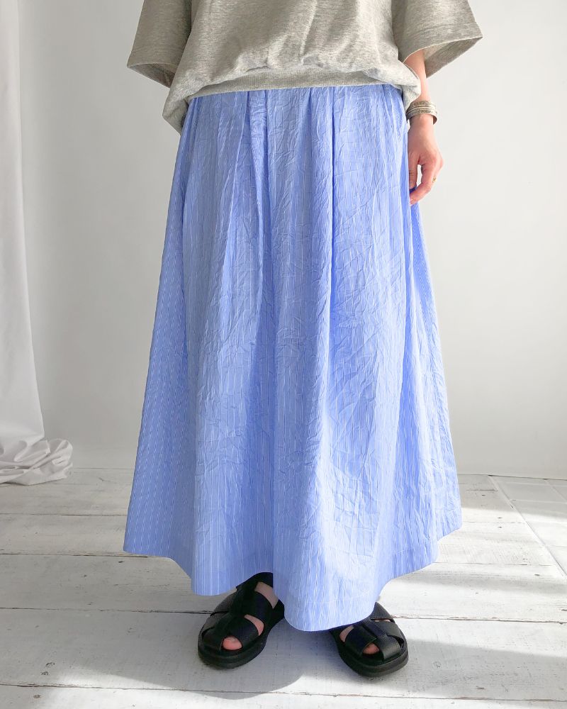 MIRA-CC Tuck Skirt in SaxStripe