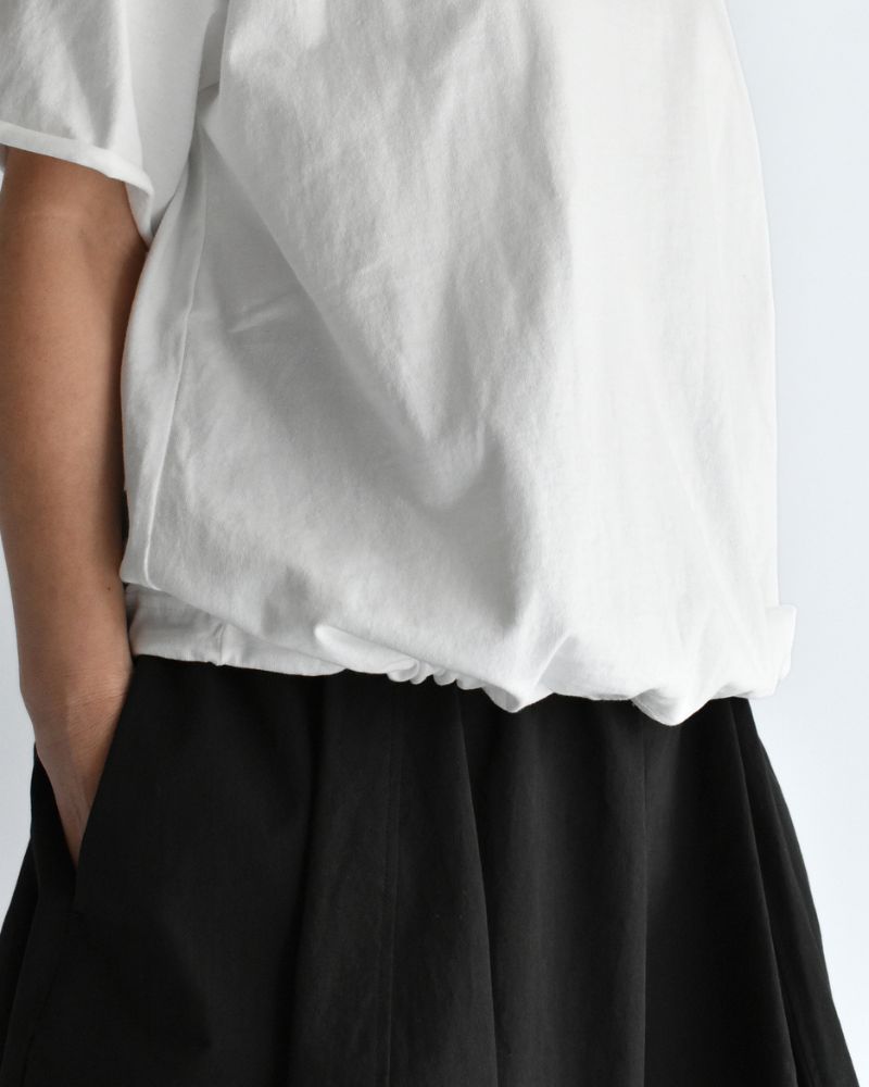 Half-Sleeve Drawstring T-shirt in White