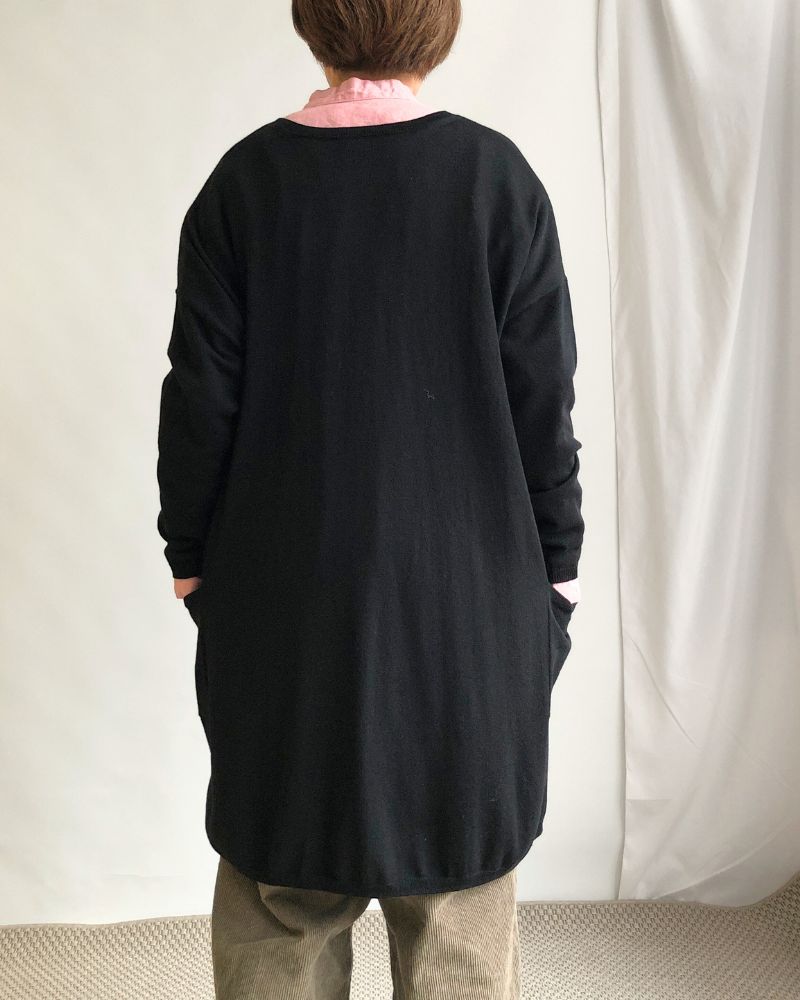 2-WAY Wide Long Cardigan in Black