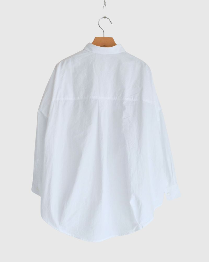 Tuck Cocoon Shirt in White