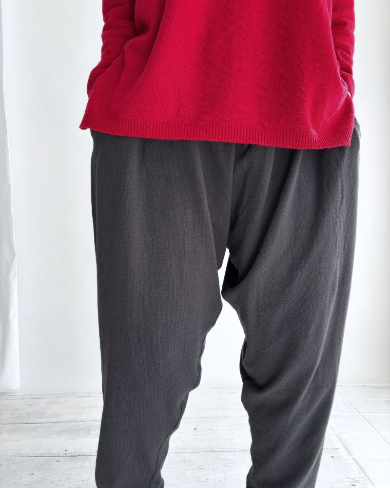 Jersey sarouel pants in Charcoal