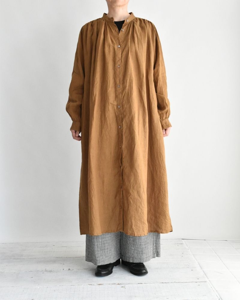 French Linen Dress in Camel