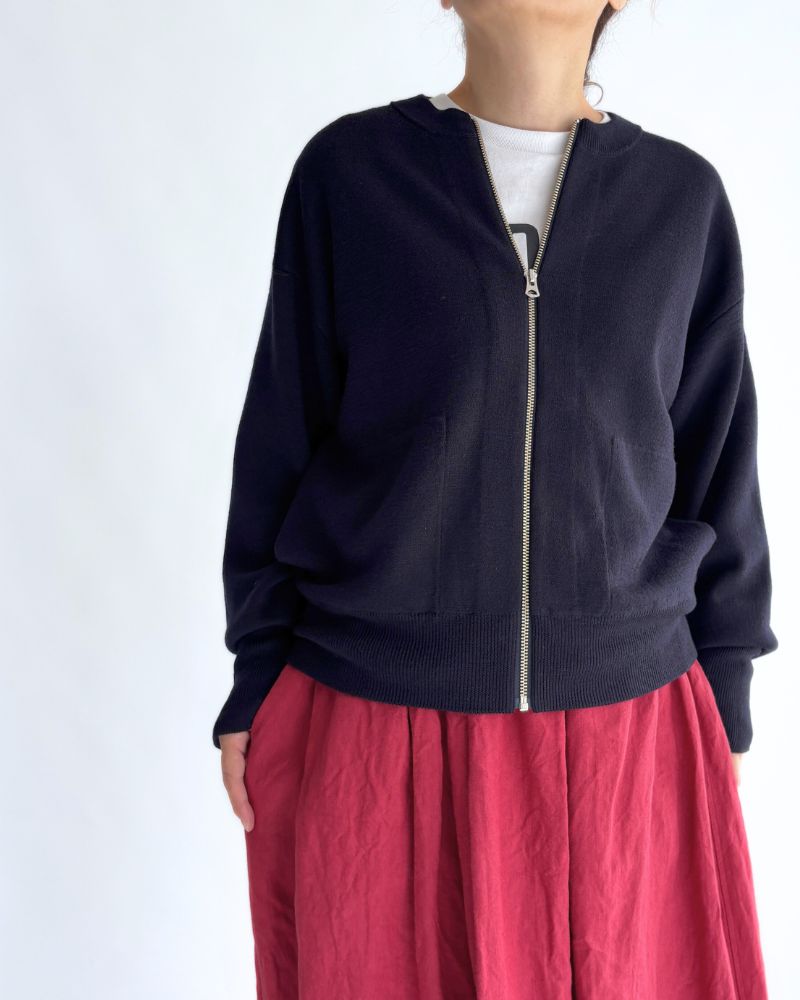 Merino Zip Liner Jacket in Navy