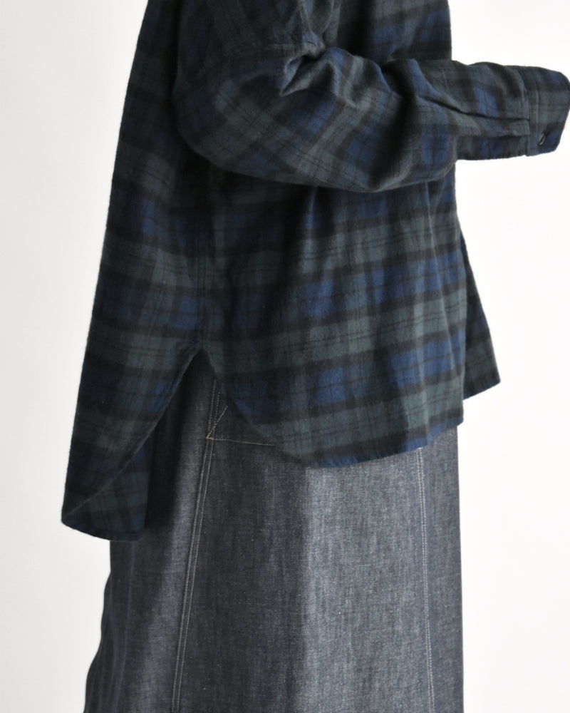 Oversized Shirt in Black Watch Check