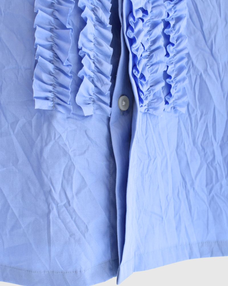 RAY-CC French Sleeve Frill Blouse in Sax