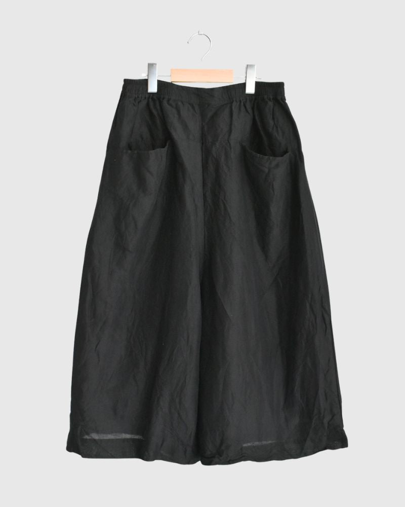Handwoven Selvedge Cotton Linen Pants in Black