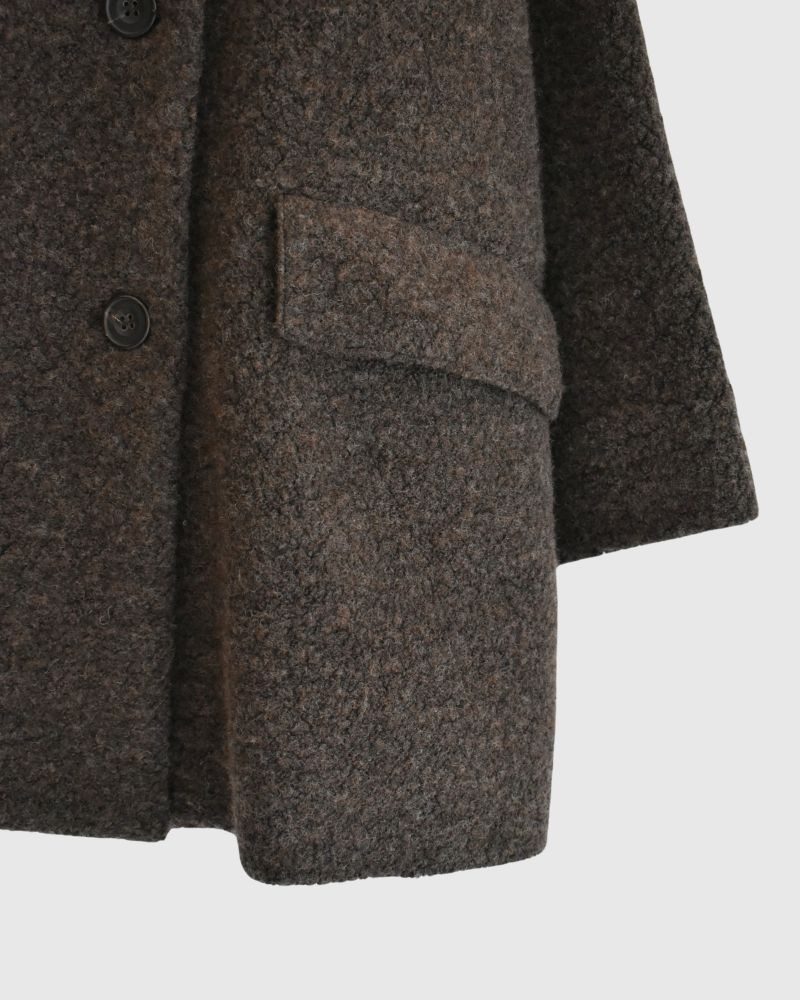 DOUBLE OVER COAT in DarkBrown