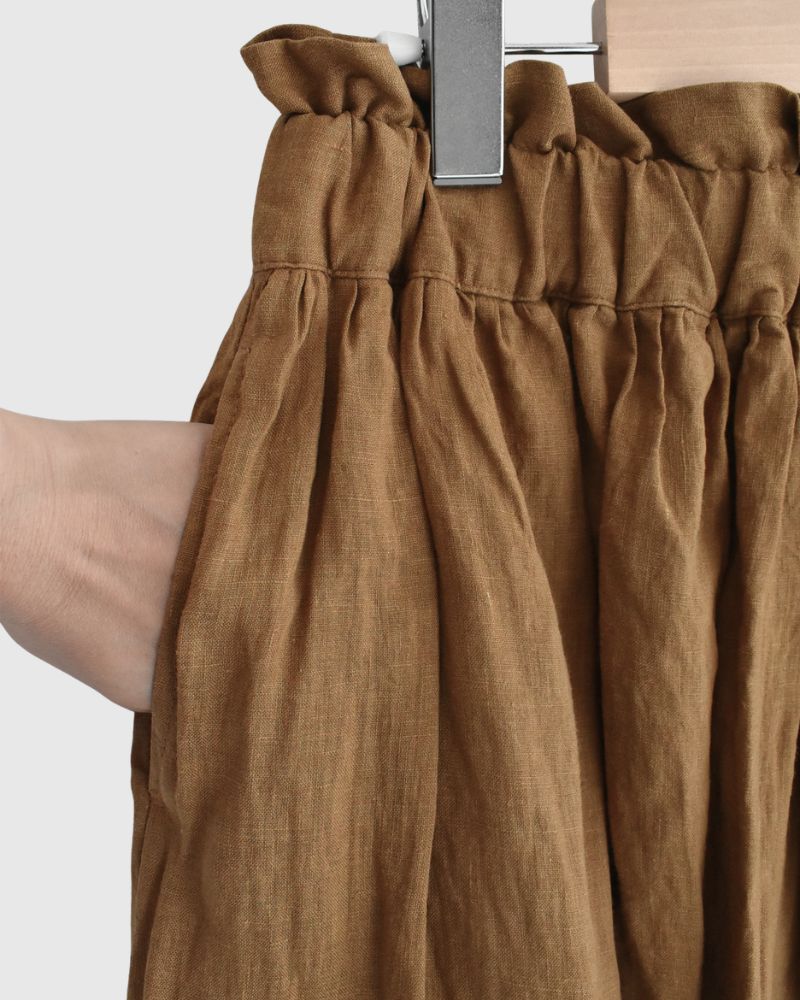 French Linen Skirt in Camel