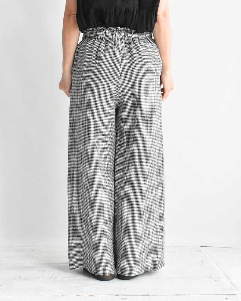 Easy Wide Pants (LINEN) in Black/White
