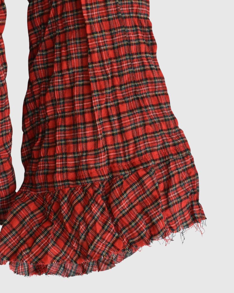 Check Frill Trim Blouse in AkaCheck