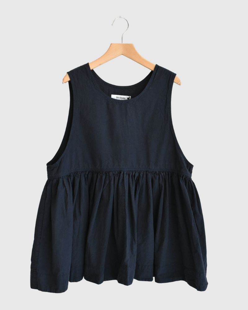Sleeveless Gathered Top in Dark Navy