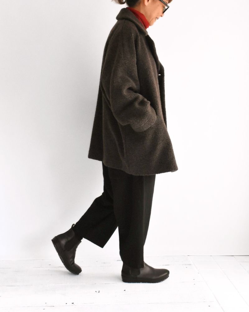 DOUBLE OVER COAT in DarkBrown