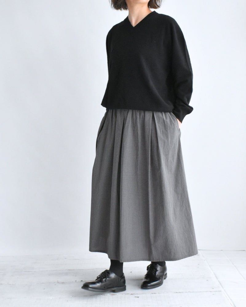 Easy Tuck Skirt in BrownGingham