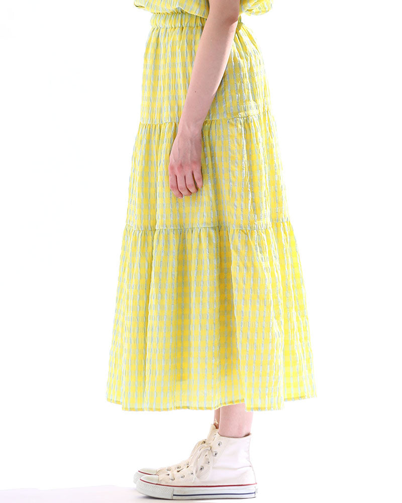 TIERED DESIGN SKIRT 'JEBI'  In Yellow