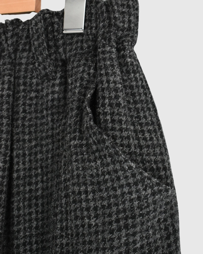 Wool Gauze Houndstooth Pants in Charcoal