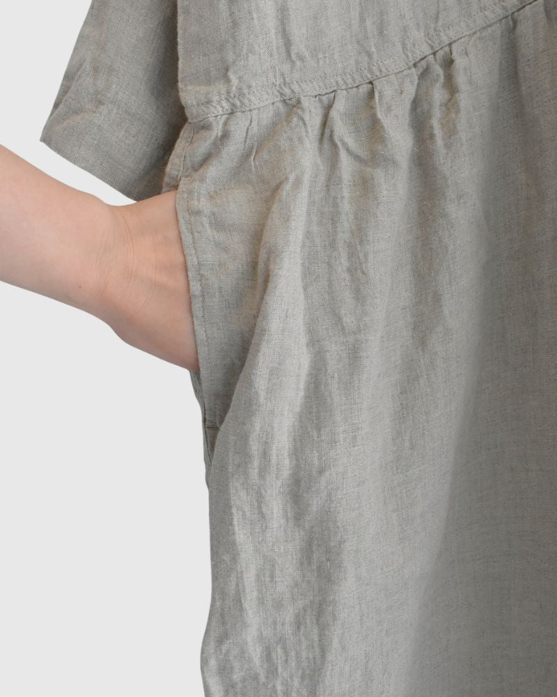 French Linen Dress in Natural