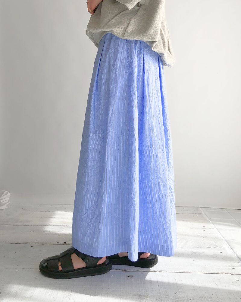 MIRA-CC Tuck Skirt in SaxStripe
