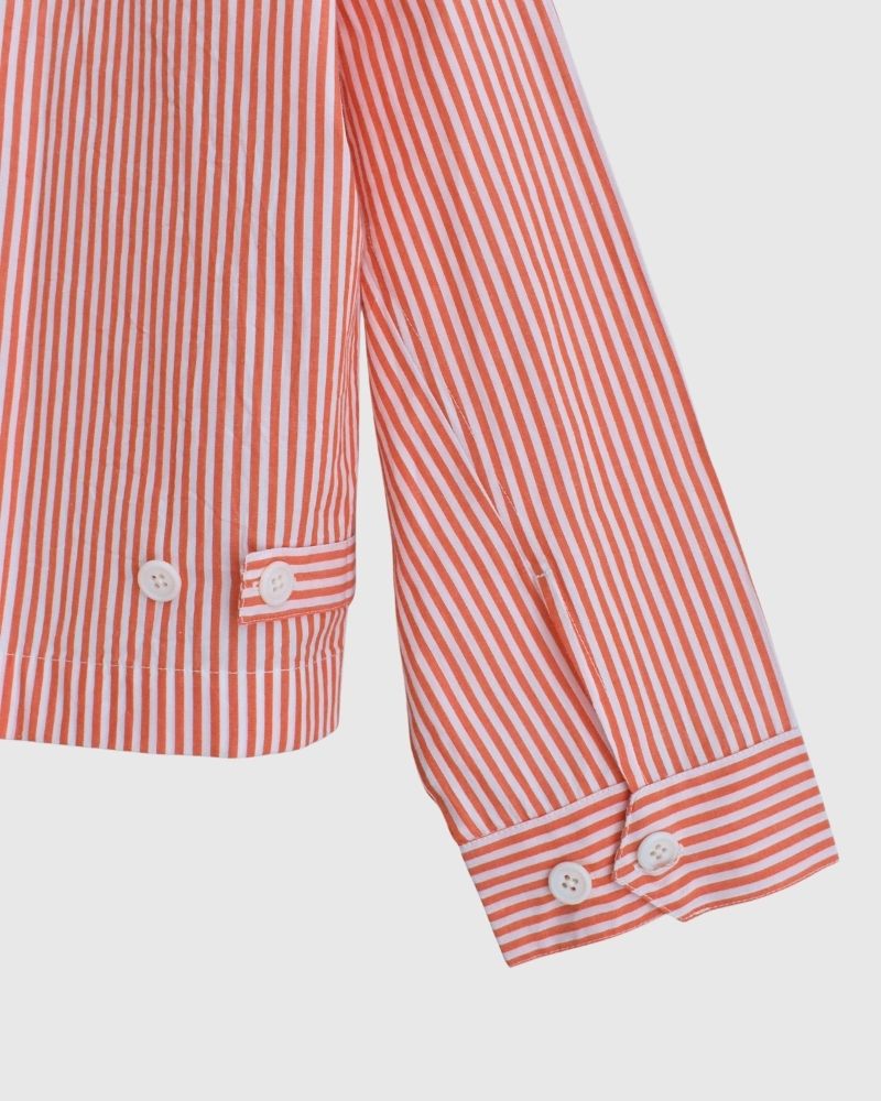 POPLIN STRIPE DRIZZLER JACKET in OrangeStripe