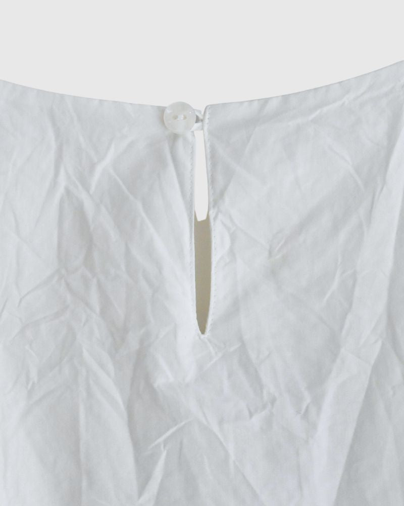 Cotton Balloon Tunic in White