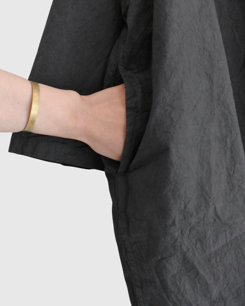 Cotton wide silhouette dress in Gray