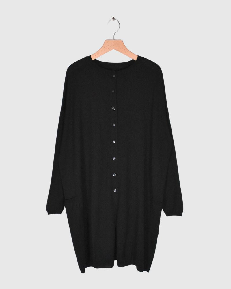 2-WAY Wide Long Cardigan in Black