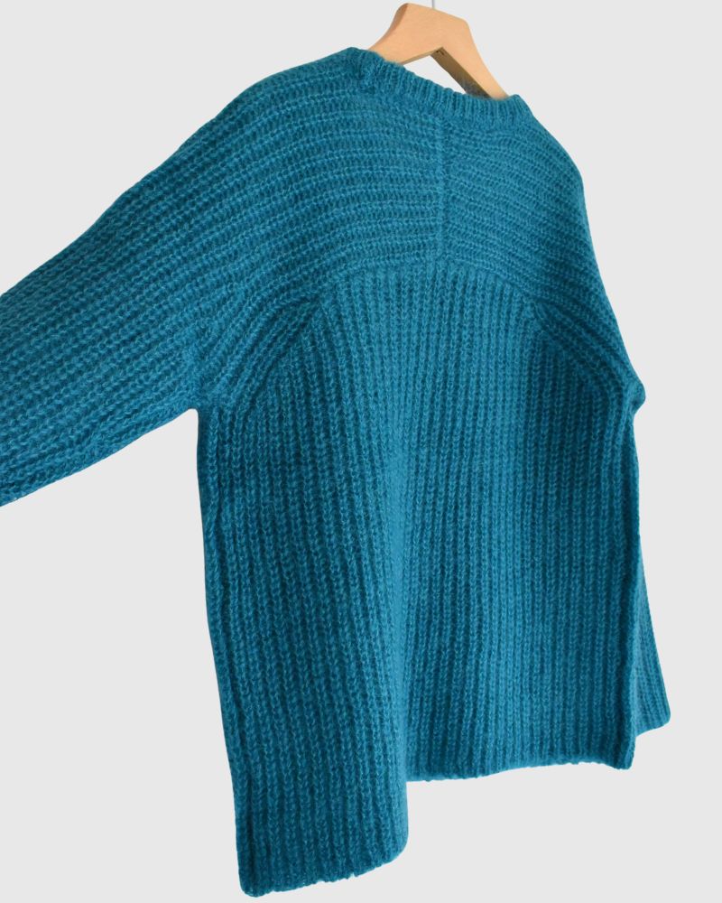 Mohair pullover in Turquoise