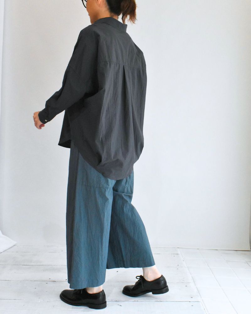 Tuck Cocoon Shirt in Gray