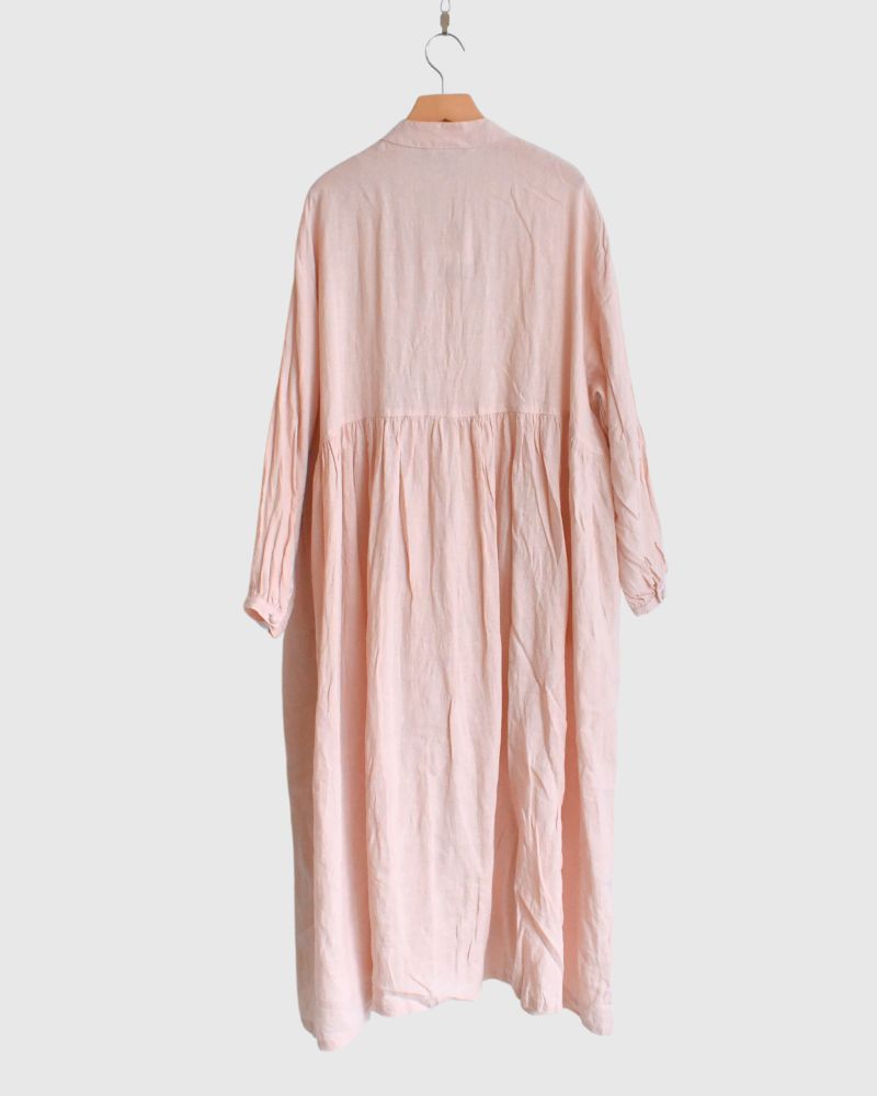 French Linen Dress in Pink